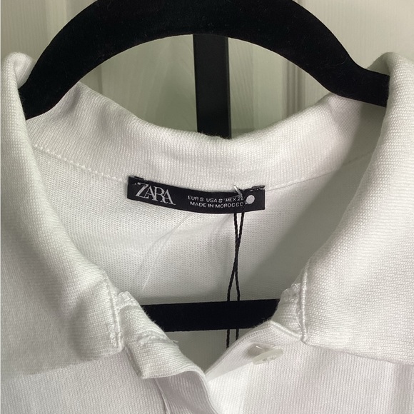 Zara Sleeveless Cropped Polo Style Top, size Small, NWT - Picture 2 of 3